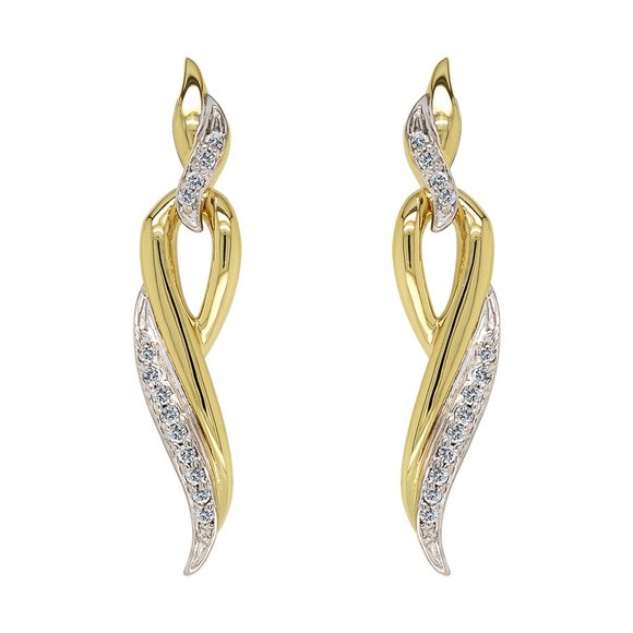 0.35 Ct. tw. Diamond Dangle Earrings 14K Gold - Picture 1 of 4